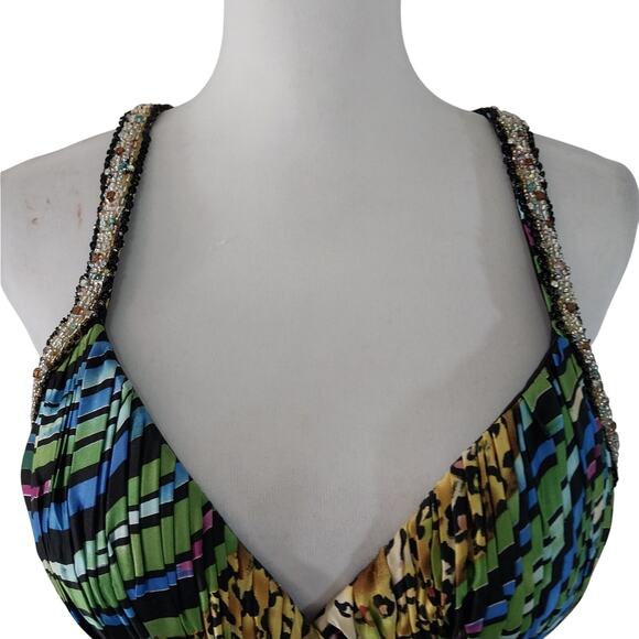 La Femme Vibrant Animal Print Maxi Dress - Picture 6 of 12